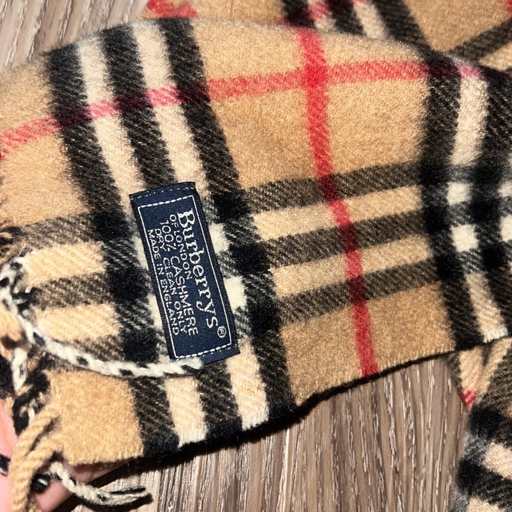 vintage burberry scarf blue label - Picture 2 of 4